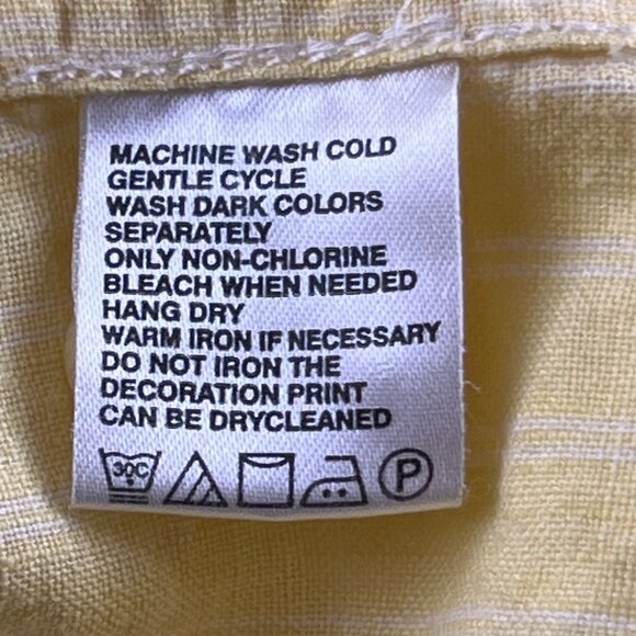 Tommy Bahama Mens XL Resort Preppy Yellow Striped 100% Linen Button-Up Shirt - Picture 6 of 9